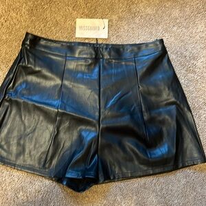 Missguided pleather black shorts- new with tags